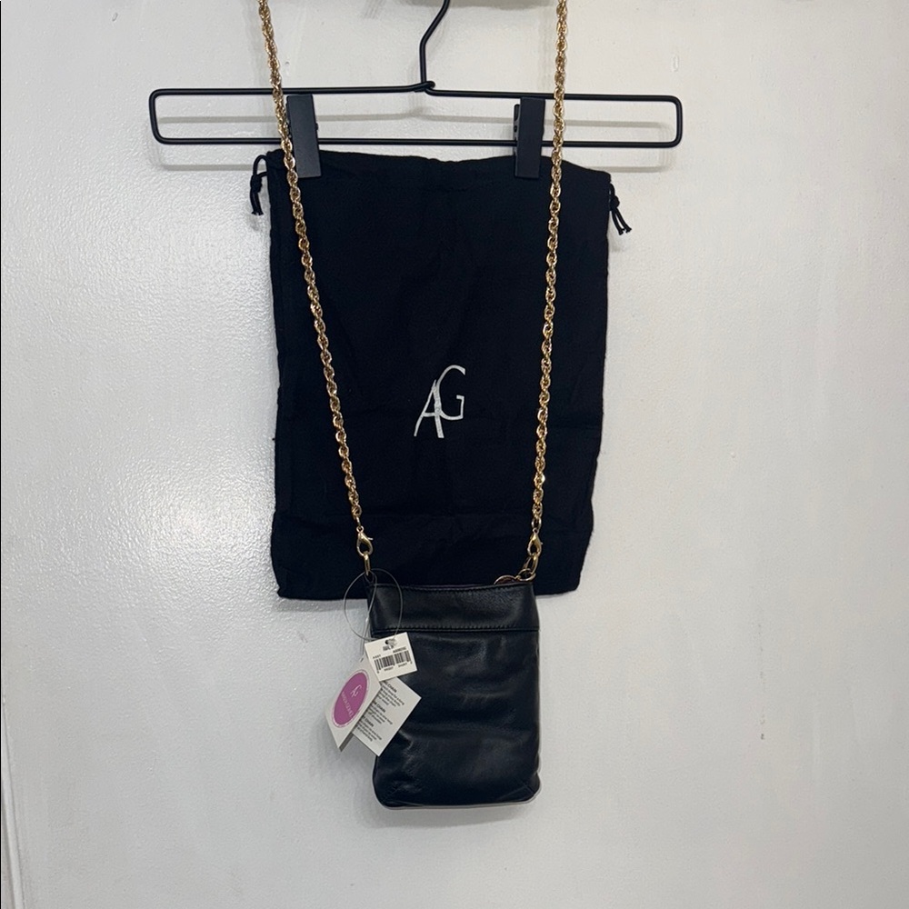 Ag Adriano Goldschmied Black Leather Crossbody Bag